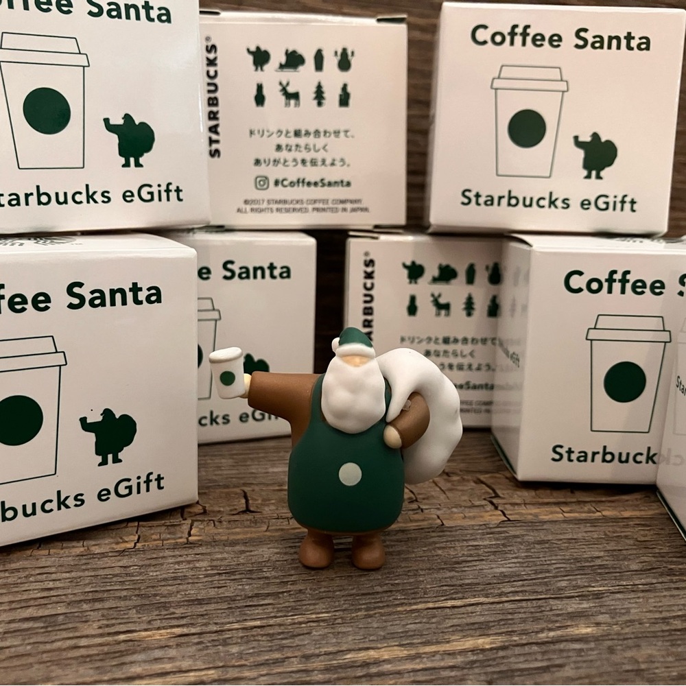 Starbucks 2017 JAPAN Christmas Coffee Santa eGift Figures HTF - Picture 5 of 16